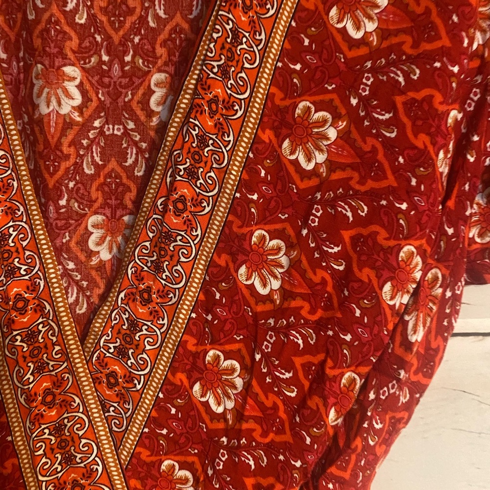 Zessica- Red Floral Wrap Dress size XL - Picture 2 of 4